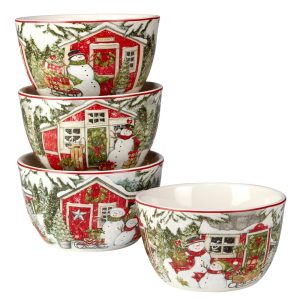 Snowman’s Farmhouse 5.25″ Ice Cream/Dessert Bowls, Set of 4  |  Bowls Bowls Bowls