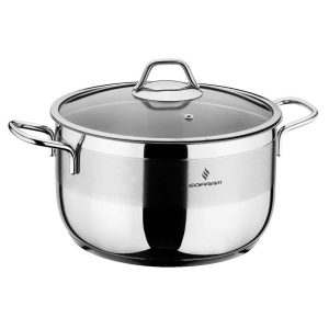 Sofram 18/10 Stainless Steel Deep Stock Pot w/ Glass Lid  |  Pots and Pans Pots & Pans Pots & Pans