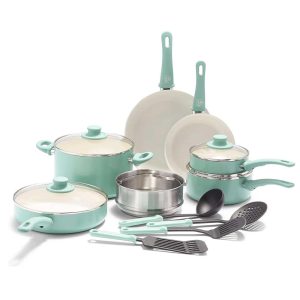 Soft Grip Healthy Ceramic 15pc Cookware Set  |  Cookware Sets Cookware Sets Cookware Sets