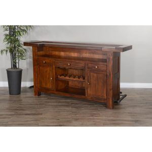 Solid Wood Farmhouse Home Bar  |  Home Bars Home Bars Brown, White