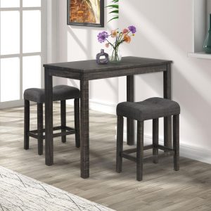 Sora Wood Counter Height 3-piece Dining Set  |  Kitchen and Dining Sets Kitchen & Dining Sets Grey, Taupe