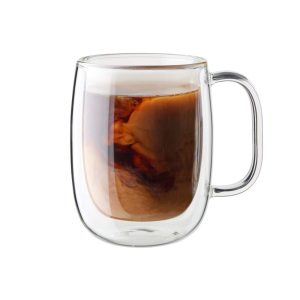 Sorrento Plus 2-pc Double-Wall Glass Coffee Mug Set, Clear  |  Mugs Dinnerware Mugs