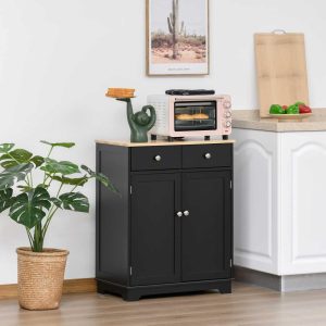 Space-saving Kitchen Buffet Sideboard Pantry  |  Pantry Organizer Kitchen Storage Black, White