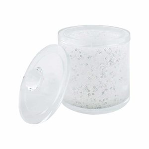 Sparkles Home Rhinestone Crystal-Filled Cotton Ball Holder – Silver  |  Kitchen Canisters Kitchen Canisters Kitchen Canisters