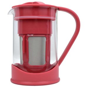 Spigo Cold Brew Coffee Maker with Borosilicate Glass Pitcher, 1 Liter, 8×5 Inches  |  Coffee Makers Coffee & Tea Black, Red