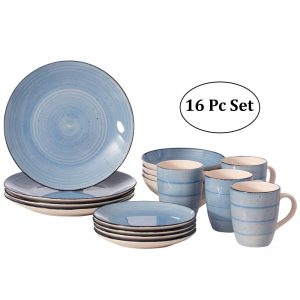 Spin Wash Dinnerware Dish Set, Mugs, Salad and Dinner Plates and Bowls Sets, High Quality Dishes  |  Dinnerware Sets Dinnerware Blue, Green