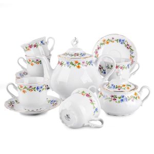 Spring Porcelain Tea Set of 14 for 6 pers.  |  Mugs Dinnerware Mugs