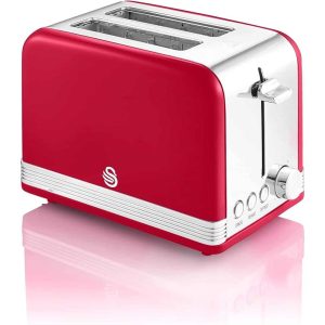 ST19010RN Retro 2 Slice Toaster, 7.1″x10.2″x6.3″, Red  |  Toasters Kitchen Appliances Red