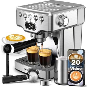 Stainless Steel 20 bar Espresso Machine with Milk Frothe  |  Espresso Machines Coffee & Tea Espresso Machines