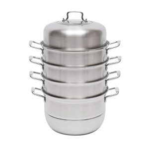 Stainless Steel 5 Tier Food Steamer Large  |  Slow Cookers Kitchen Appliances Silver