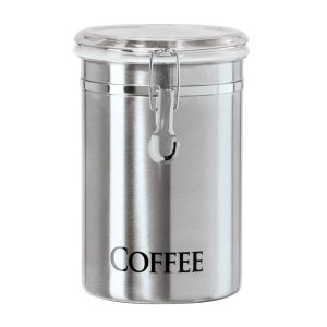 Stainless Steel COFFEE Canister (7.5″ H, 62 oz)  |  Kitchen Canisters Kitchen Canisters Kitchen Canisters