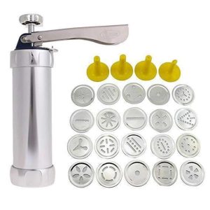 Stainless Steel Cookie Press Set with 20 Cookie Discs  |  Food Processors Food Processors Clear