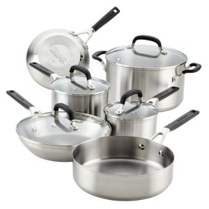 Stainless Steel Cookware Set, 10-Piece, Brushed  |  Cookware Sets Cookware Sets Cookware Sets