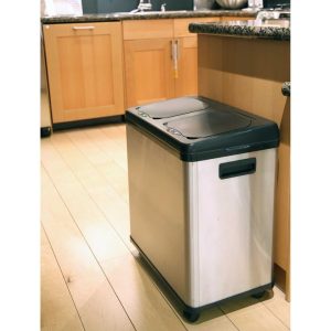 Stainless Steel Dual-compartment Touchless Sensor 16-gallon Recycle Can  |  Kitchen Trash Cans Kitchen Storage Kitchen Trash Cans