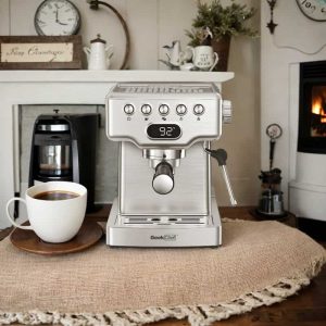 Stainless Steel Espresso Machine with Milk Frother  |  Espresso Machines Coffee & Tea Espresso Machines