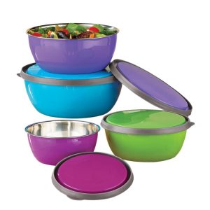 Stainless Steel Nesting Bowls with Lids – Store, Prep, Serve – 7.500 x 7.300 x 3.500  |  Bowls Bowls Bowls