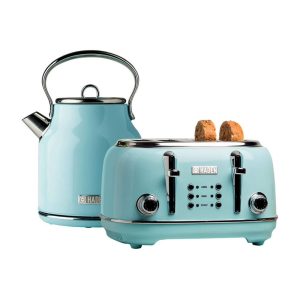 Stainless Steel Retro Toaster & 1.7 Liter Stainless Steel Electric Kettle  |  Toasters Kitchen Appliances Green