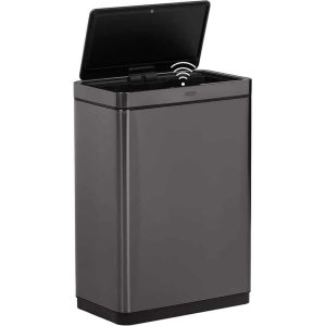 Stainless Steel Sensor Trash Can for Home and Kitchen, Batteries Included, 12.4 Gallon, Charcoal  |  Kitchen Trash Cans Kitchen Storage Kitchen Trash Cans