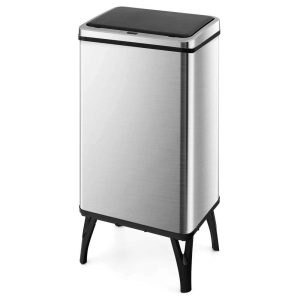 Stainless Steel Trash Can 13.2 Gallon Automatic Motion Sensor  |  Kitchen Trash Cans Kitchen Storage Black, Silver