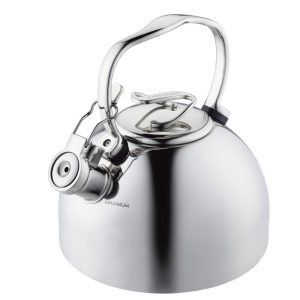 Stainless Steel Whistling Teakettle With Flip-Up Spout, 2.3-Quart, Silver  |  Tea Kettle Coffee & Tea Silver