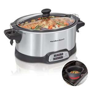 Stay or Go Stovetop Sear & Cook 6 Quart Slow Cooker  |  Slow Cookers Kitchen Appliances Silver