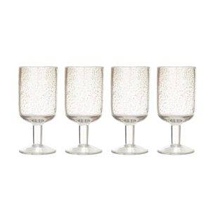 Stemmed Drinking Glass with Gold Flecks – 3.1″L x 3.1″W x 6.6″H  |  Wine Glasses Dinnerware Clear