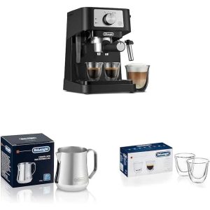 Stilosa Manual Espresso Machine,Pitcher,Glasses  |  Espresso Machines Coffee & Tea Black