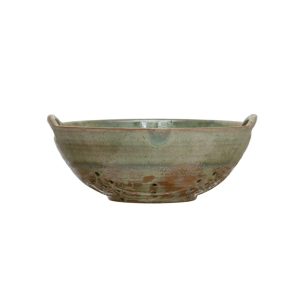 Stoneware Berry Bowl with Handles – 8.4″L x 7.9″W x 3.4″H  |  Bowls Bowls Bowls