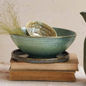 Stoneware Bowls with Reactive Glaze – 8.0″L x 8.0″W x 3.0″H  |  Bowls Bowls Bowls