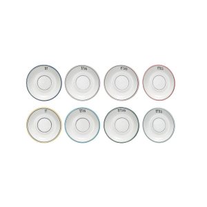 Stoneware Plate Set with Factorial Numbers Design – 6.0″L x 6.0″W x 1.0″H  |  Plates Dinnerware Multi