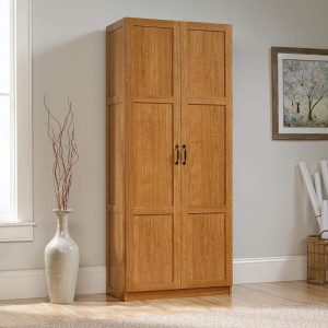 Storage Cabinet Organizer with 4-Tier Shelves  |  Pantry Cabinets Kitchen Furniture Brown, White