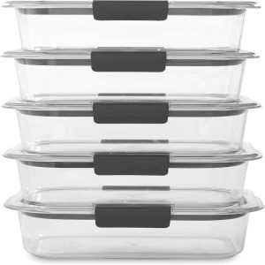 Storage Containers with Lids Set of 5 (3.2 Cup)  |  Kitchen Canisters Kitchen Canisters Grey