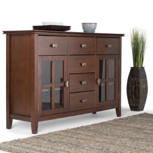 Stratford SOLID WOOD 54 inch Wide Sideboard Buffet Credenza – 54 inch Wide  |  Buffets and Sideboards Buffets & Sideboards Black, Brown, Grey, White