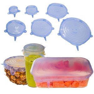 Stretch Lids Reusable Silicone Leak-Proof Food Covers For Bowls Cups Containers – 6pc  |  Food Storage Containers Food Storage Containers Blue