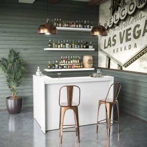 Studio C Corner Bar Cabinet by   |  Home Bars Home Bars Grey, White