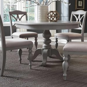 Summer House Dove Grey Pedestal Table  |  Kitchen and Dining Tables Kitchen & Dining Tables Grey