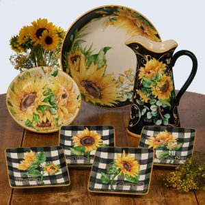 Sunflower Fields 9-inch Soup/Pasta Bowls (Set of 4)  |  Bowls Bowls Bowls