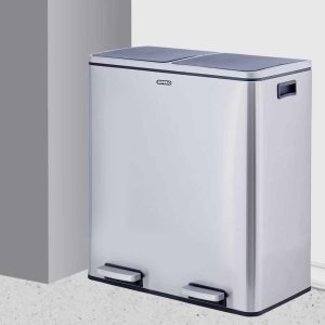 Superio 2 Compartment Stainless Steel Step Trash Can  |  Kitchen Trash Cans Kitchen Storage Kitchen Trash Cans