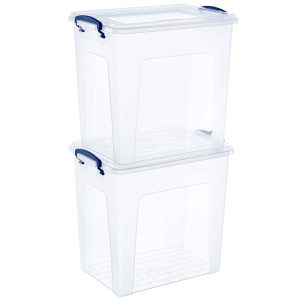 Superio Clear Deep Storage Containers with Lid, 12 Qt (2 Pack) – 11″H x 12″W x 8″D  |  Food Storage Containers Food Storage Containers Clear