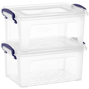 Superio Clear Stackable Storage Container with Lid (2 Pack) – 4.5″H x 10″W x 6.75″D  |  Food Storage Containers Food Storage Containers Clear