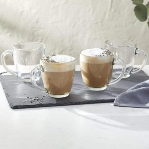 Tapered Glass Mugs, 15.5-ounce, Set of 8  |  Mugs Dinnerware Clear