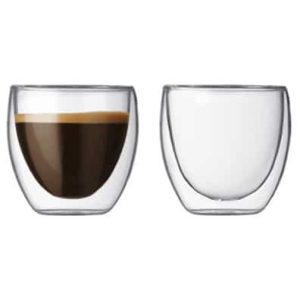 Teaology Coppia Double Wall Borosilicate Glass 4-ounce Tea and Coffee Cup (Set of 2)  |  Cups Cups Clear