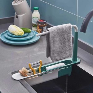 Telescopic Sink Storage Rack Holder  |  Food Processors Food Processors Blue, Green