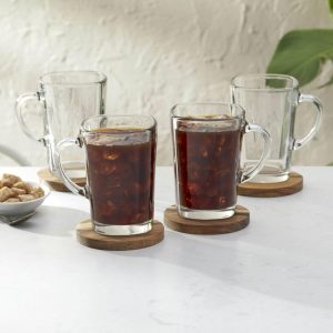 Tempo Tall Mug, 16-ounce, Set of 4  |  Mugs Dinnerware Clear