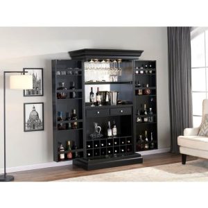 The Ashton Home Bar and Wine Cabinet  |  Home Bars Home Bars Black, Brown