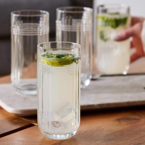 The Gats Highball Drinking Glasses, 12 ounce, Set of 4  |  Drinking Glasses Dinnerware Clear