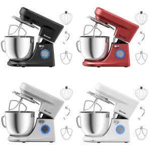 Tilt-Head Stand Mixer 7.5 Qt 6 Speed 660W with Dough Hook, Whisk &  |  Mixers Kitchen Appliances Black, Red, Silver, White