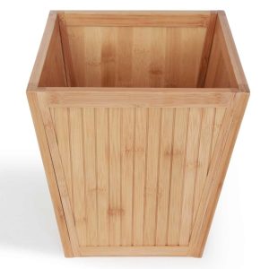 ToiletTree Products 100% Bamboo Wooden Wastebasket Trash Can  |  Kitchen Trash Cans Kitchen Storage Brown