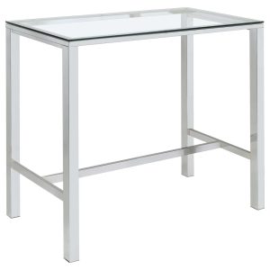 Tolbert Chrome Bar Table with Glass Top  |  Bar Tables Bar Tables Bar Tables