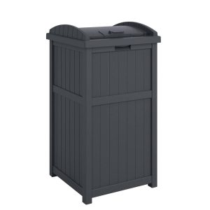 Trashcan Hideaway Outdoor 33 Gallon Garbage Trash Waste Bin, Cyberspace  |  Kitchen Trash Cans Kitchen Storage Black